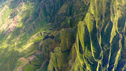 Aerial  Kalalau Valley, Na Pali Coast State Wilderness Park