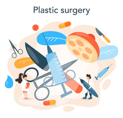 Plastic surgeon concept. Idea of body and face correction.
