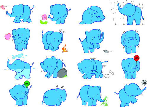 Cute elephant vector template for children