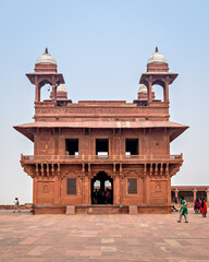 Isolated image of Diwan-e-khas with blue sky background in Fattepur-Sikri.