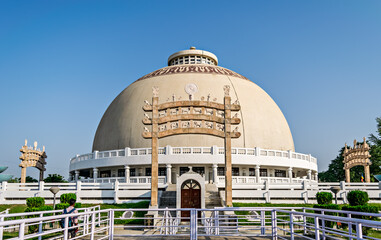 Dome of Deekshabhoomi with clear sky background in Nagpur, India.