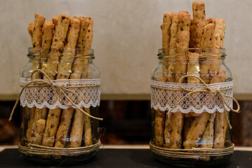 bread sticks with different seeds