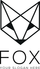 fox face line art logo design. fox logo icon, symbol vector design
