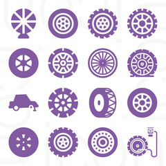 16 pack of peter out  filled web icons set