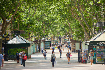Las Ramblas in Barcelona, Spain