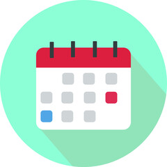 calendar vector flat colour icon