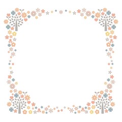 小花のフレーム　スクエア