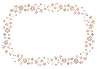 小花のフレーム　A4横