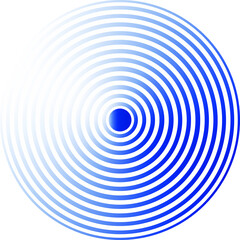 Blue Rings sound wave and line in a circle. Tap symbol. Radio signal background. Vector template illustration abstract speed motion for your design