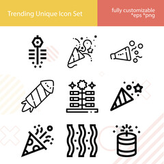 Simple set of let off related lineal icons.