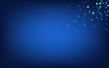 Blue Particle Falling Blue Vector Background. Top 