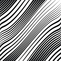 Abstract warped Diagonal Striped Background . Vector curved twisted slanting, waved lines texture
