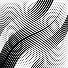Abstract warped Diagonal Striped Background . Vector curved twisted slanting, waved lines texture
