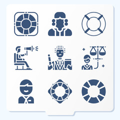Simple set of 9 icons related to counselor - obrazy, fototapety, plakaty
