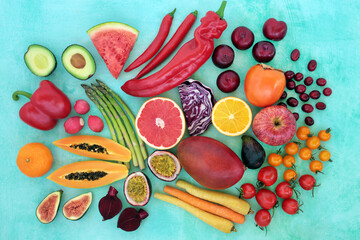 Immune boosting healthy food for good health high in lycopene, anthocyanins, antioxidants,vitamins,...