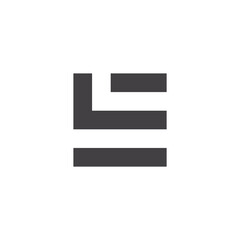 simple abstract letter el square line logo vector - obrazy, fototapety, plakaty