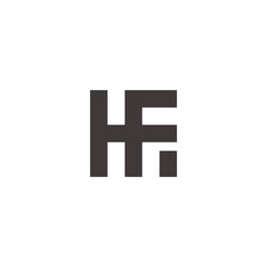 Fototapeta premium abstract letter hf simple geometric square logo vector