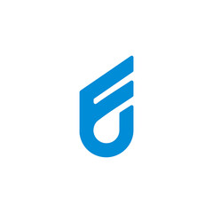 letter f simple geometric line symbol logo vector