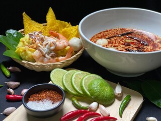 Hot and spicy tom yam soup