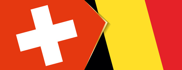 Switzerland and Belgium flags, two vector flags.