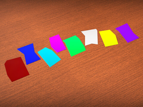 Eight Blank Paper Slips Show Copyspace For 8 Letter Word