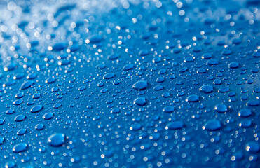 water drops on blue background