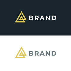 Abstract linear triangle logo. Creative minimalism logotype. Universal modern geometric linear logo idea.
