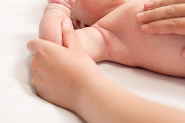 Fototapeta na wymiar close-up of diaper rash in armpit of child