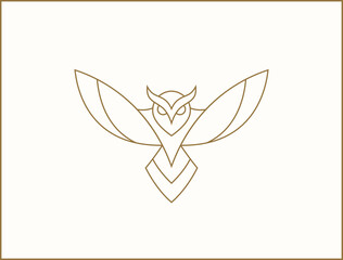 Modern minimal owl illustration. Linear owl logo.
- 383820521