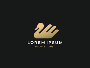 Obraz premium Swan logo. Modern minimalistic design template.