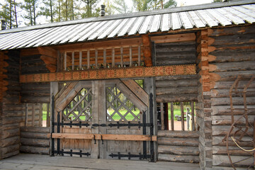 Fototapeta premium wooden buildings in the countryside
