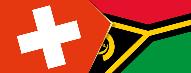 Switzerland and Vanuatu flags, two vector flags.