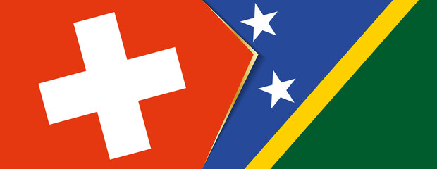 Switzerland and Solomon Islands flags, two vector flags.