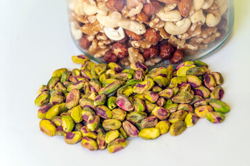 Dried fruits surrounded by white background