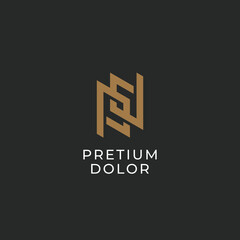 PD or DP. Monogram of Two letters P&D or D&P. Luxury, simple, minimal and elegant PD, DP logo design. Vector illustration template.
