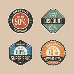 Retro Super Sale Discount Badge