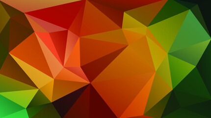 Warm autumn vector background. Colored triangle