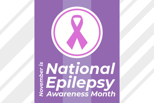 November is National Epilepsy Awareness Month. Poster, card, banner, background design. 