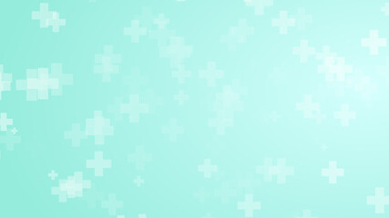 Abstract medical green blue cross pattern background.