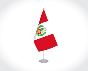 Peru flag on white background