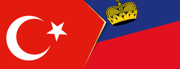 Turkey and Liechtenstein flags, two vector flags.