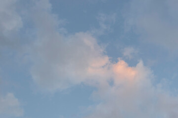 Pink clouds in the evening sky