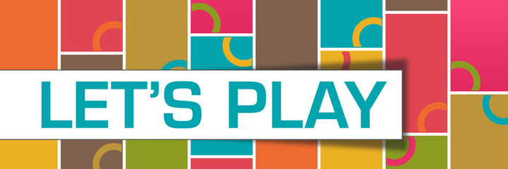 Lets Play Colorful Boxes Rings Horizontal Background Text 