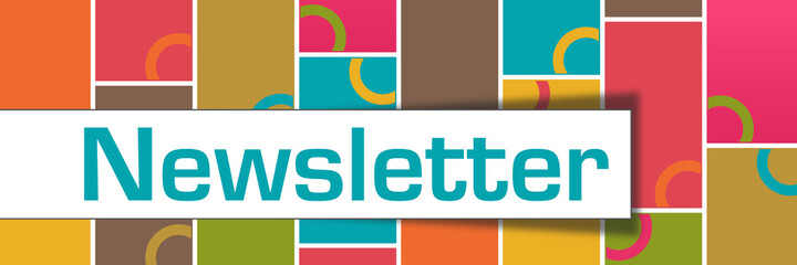 Newsletter Colorful Boxes Rings Horizontal Background Text 