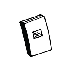 Book icon. Hand-drawn picture. Isolated on a white background. Vector