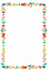 Fototapeta na wymiar Floral frame isolated on white background. Vector graphics.