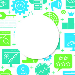 SEO services poster in flat style with place for text