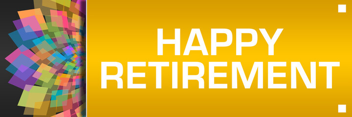 Happy Retirement Yellow Left Colorful Floral Horizontal 