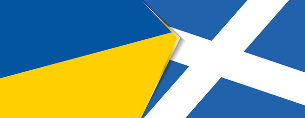 Ukraine and Scotland flags, two vector flags.