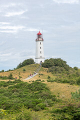 Fototapeta na wymiar lighthouse on the german island hiddensee in the baltic sea